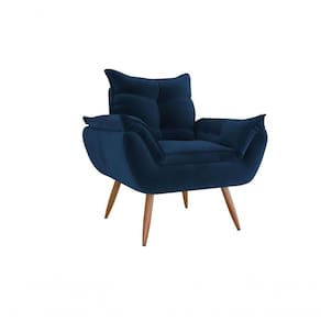 Poltrona Decorativa Tóquio 1 Lugar Veludo Azul Matrix