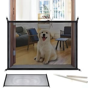 Grade Tela De Protecao Bebe Animais Rede Expansiva Dobravel 180Cm Multiuso Porta Passagem Em Nylon