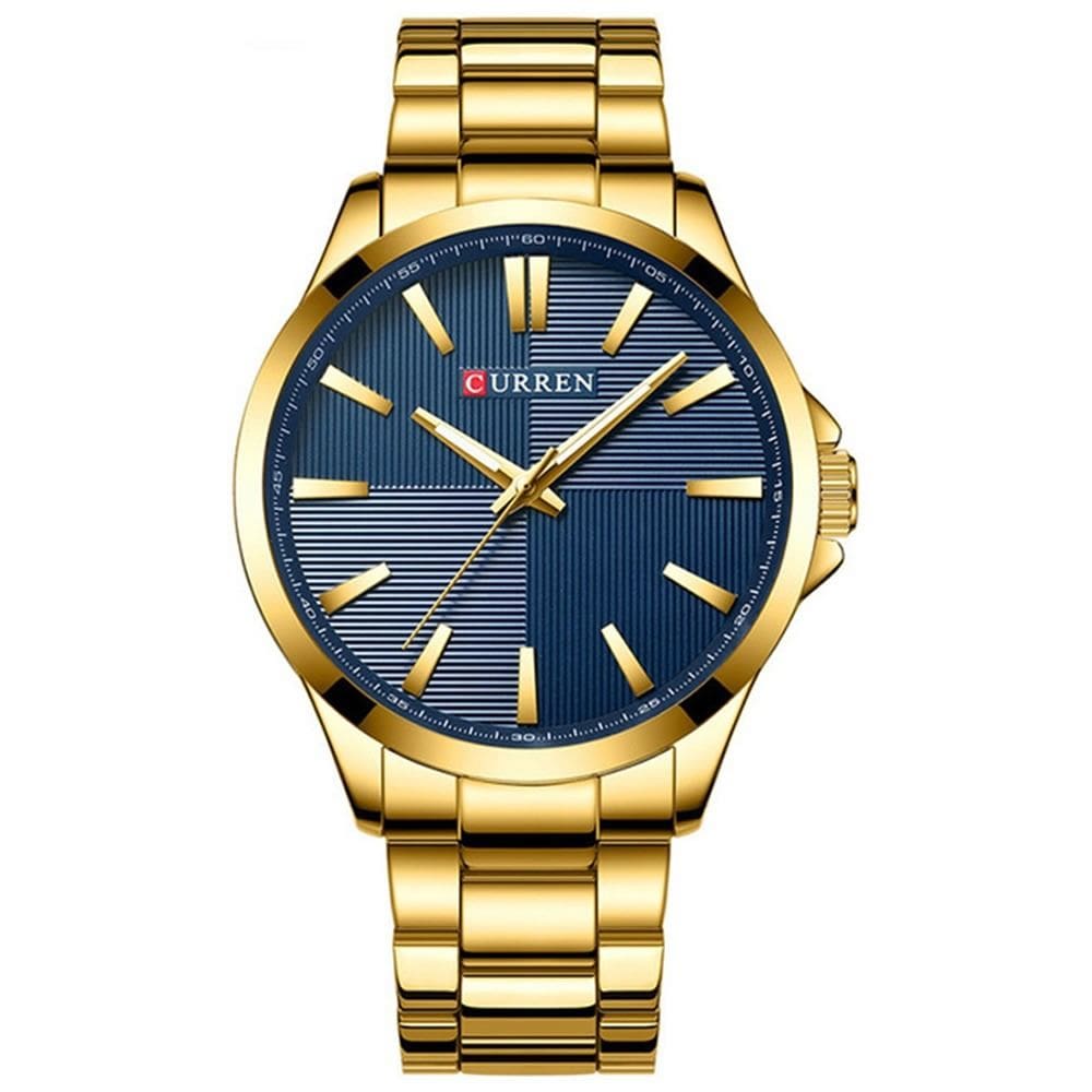 Relógio Masculino Relógio Curren Analógico 8322 Dourado e Azul