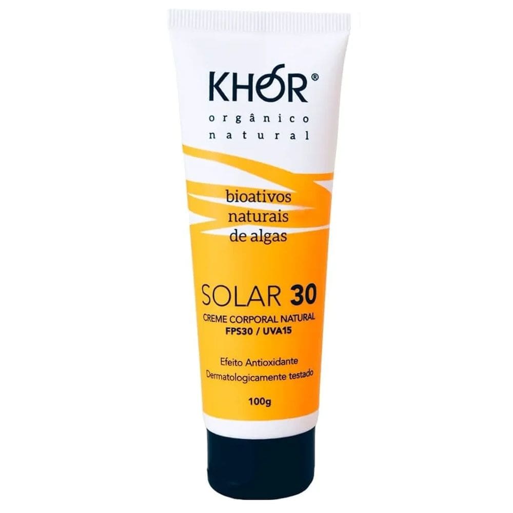 Protetor Solar Natural Facial E Corporal Fps 30 / Uva 17 100g - Efeito Antioxidante e Dermatologicamente Testado