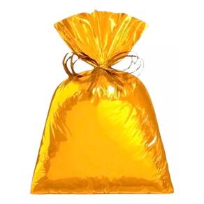 Saco de Presente Metal 20x29 Metalcor Dourado c/50 - Cromus