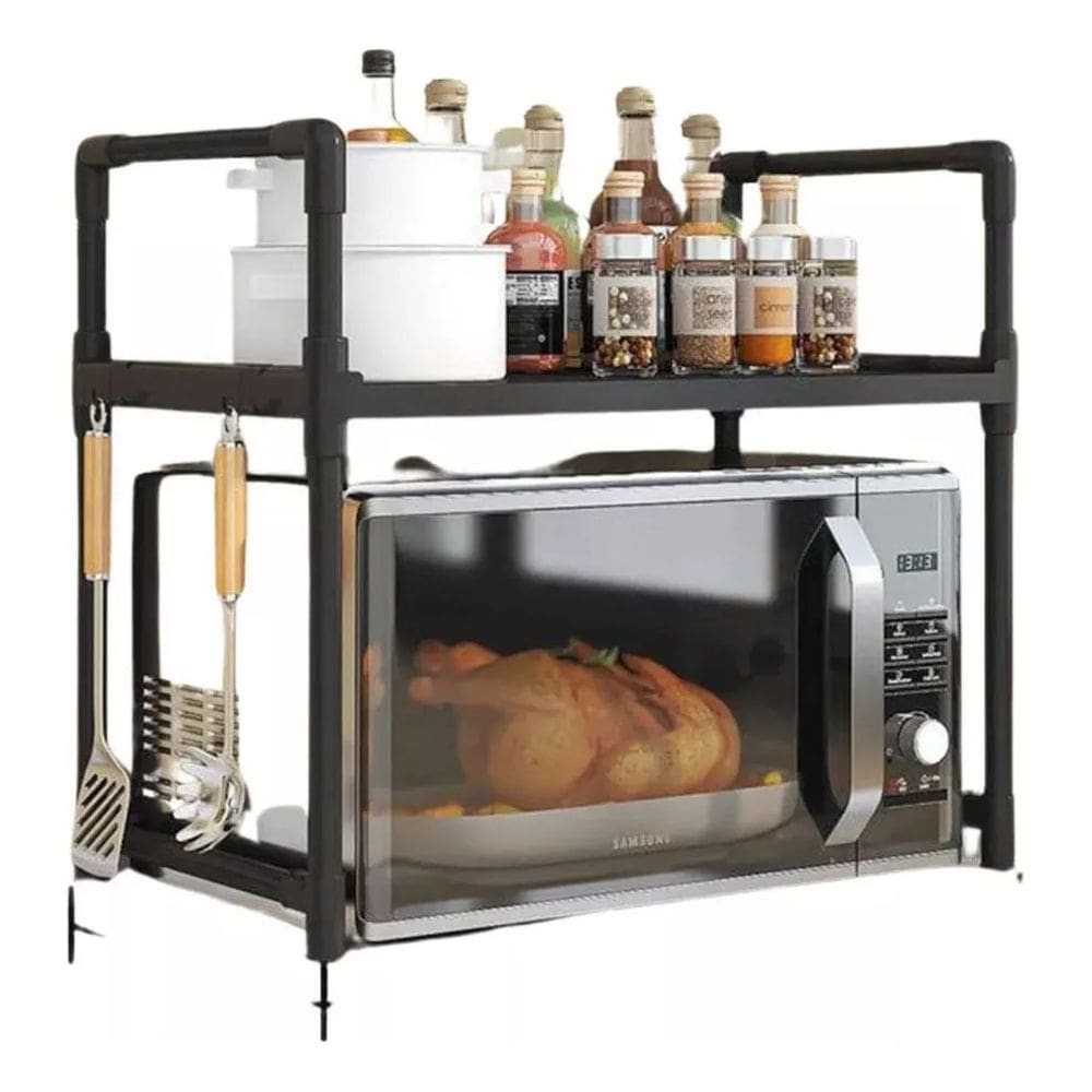 Rack Organizador de Cozinha Pratico e Elegante Preto Top House