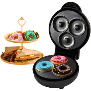 Máquina Donuts Elétrica Dupla Face Máquina Mini Donuts Faz 7