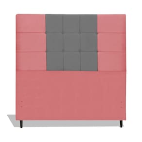 Cabeceira Estofada Box Solteiro Encosto Para Cama Barcelona 94x126 Composê Rosa/Cinza