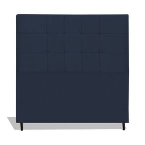 Cabeceira Estofada Box Solteiro Encosto Para Cama Barcelona 94x126 Azul Marinho
