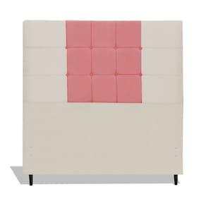 Cabeceira Estofada Box Solteiro Encosto Para Cama Barcelona 94x126 Composê Bege/ Rosa