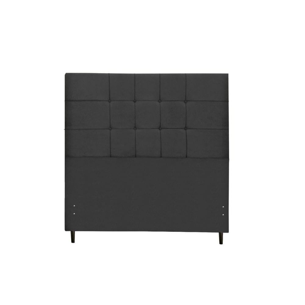 Cabeceira Barcelona Estofada Com Botão de Tecido para Cama Box Solteiro 94Cm Preto -