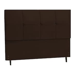 Cabeceira New Paris Estofada Com Botão de Strass para Cama Box Casal 144Cm Marrom -