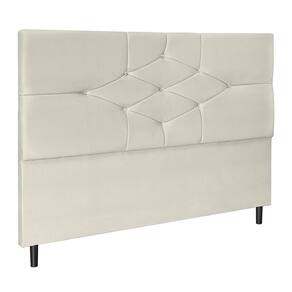 Cabeceira Camboriu Bege Estofada para Cama Box Solteiro 94Cm Quarto Luxo