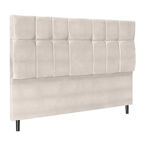Cabeceira Opala Bege Estofada para Cama Box Casal 144Cm Quarto Luxo