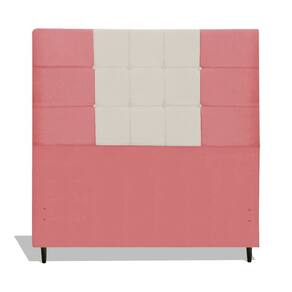 Cabeceira Estofada Box Casal Queen Size Encosto Para Cama Barcelona 164x126 CM Composê Rosa/Bege