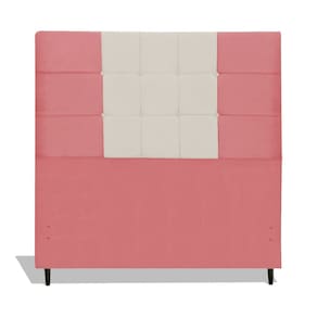 Cabeceira Estofada Box Solteiro Encosto Para Cama Barcelona 94x126 Composê Rosa/Bege