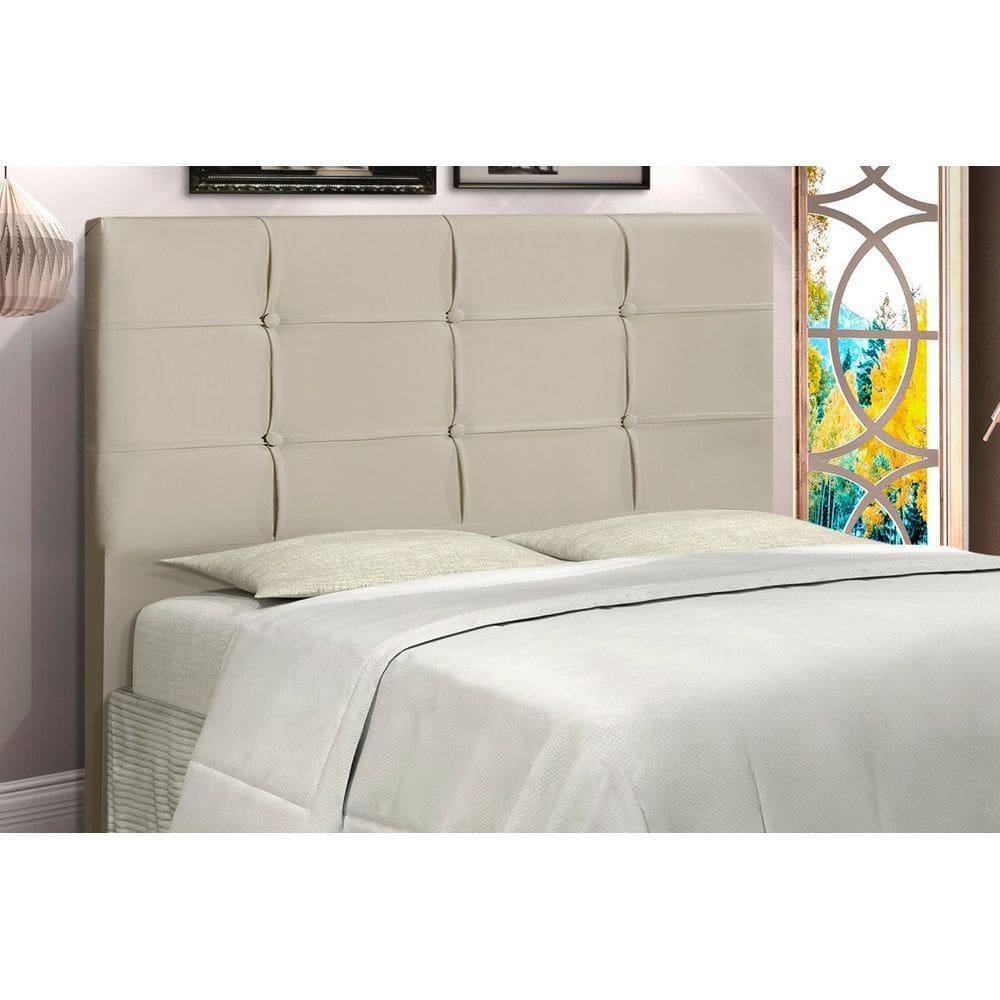 Cabeceira Style Estofada Com Botão de Tecido para Cama Box Solteiro 94Cm New Foam