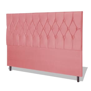 Cabeceira Estofada Box Casal King Size Encosto Para Cama Madri 195x126 CM Rosa