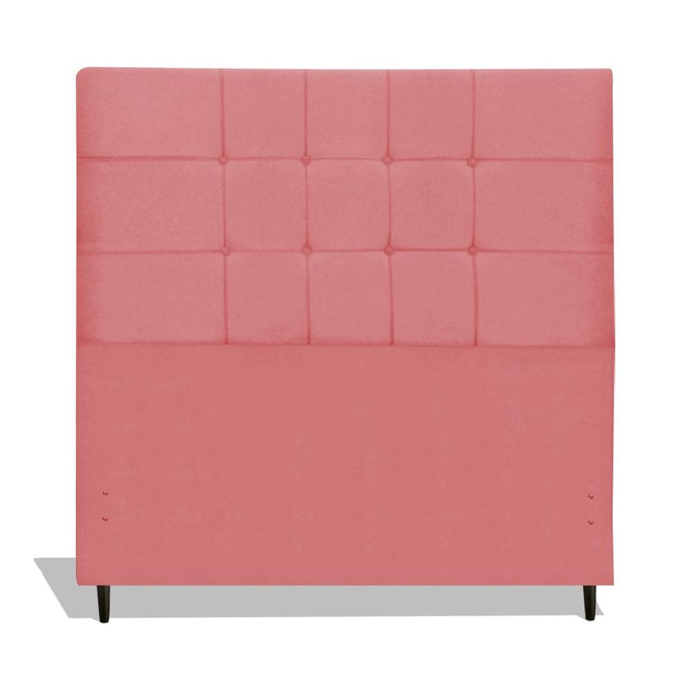 Cabeceira Estofada Box Casal Queen Size Encosto Para Cama Barcelona 164x126 CM Rosa
