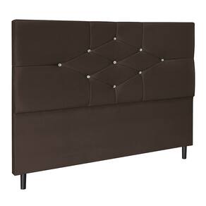Cabeceira Camboriu Marrom Estofada para Cama Box Casal Queen Size 164Cm Quarto Luxo