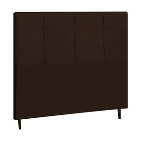 Cabeceira Estofada Box Casal Queen Size Encosto Para Cama Style 164x126 CM Marrom