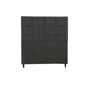 Cabeceira Style Estofada Com Botão de Tecido para Cama Box Casal King Size 195Cm Preto