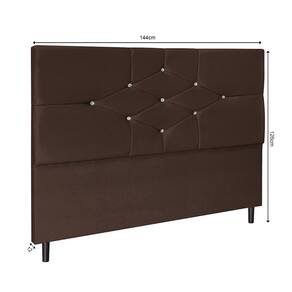 Cabeceira Camboriu Marrom Estofada para Cama Box Solteiro 94Cm Quarto Luxo
