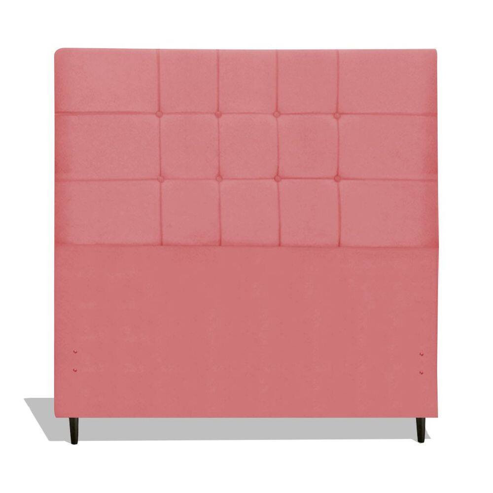 Cabeceira Estofada Box Casal Encosto Para Cama Barcelona 144x126 Rosa