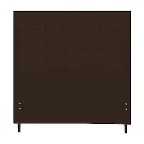 Cabeceira Barcelona Estofada Com Botão de Tecido para Cama Box Solteiro 94Cm Marrom