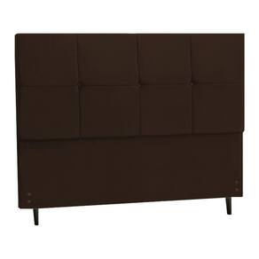 Cabeceira New Barcelona Estofada Com Botão de Strass para Cama Box Casal King Size 195Cm Marrom