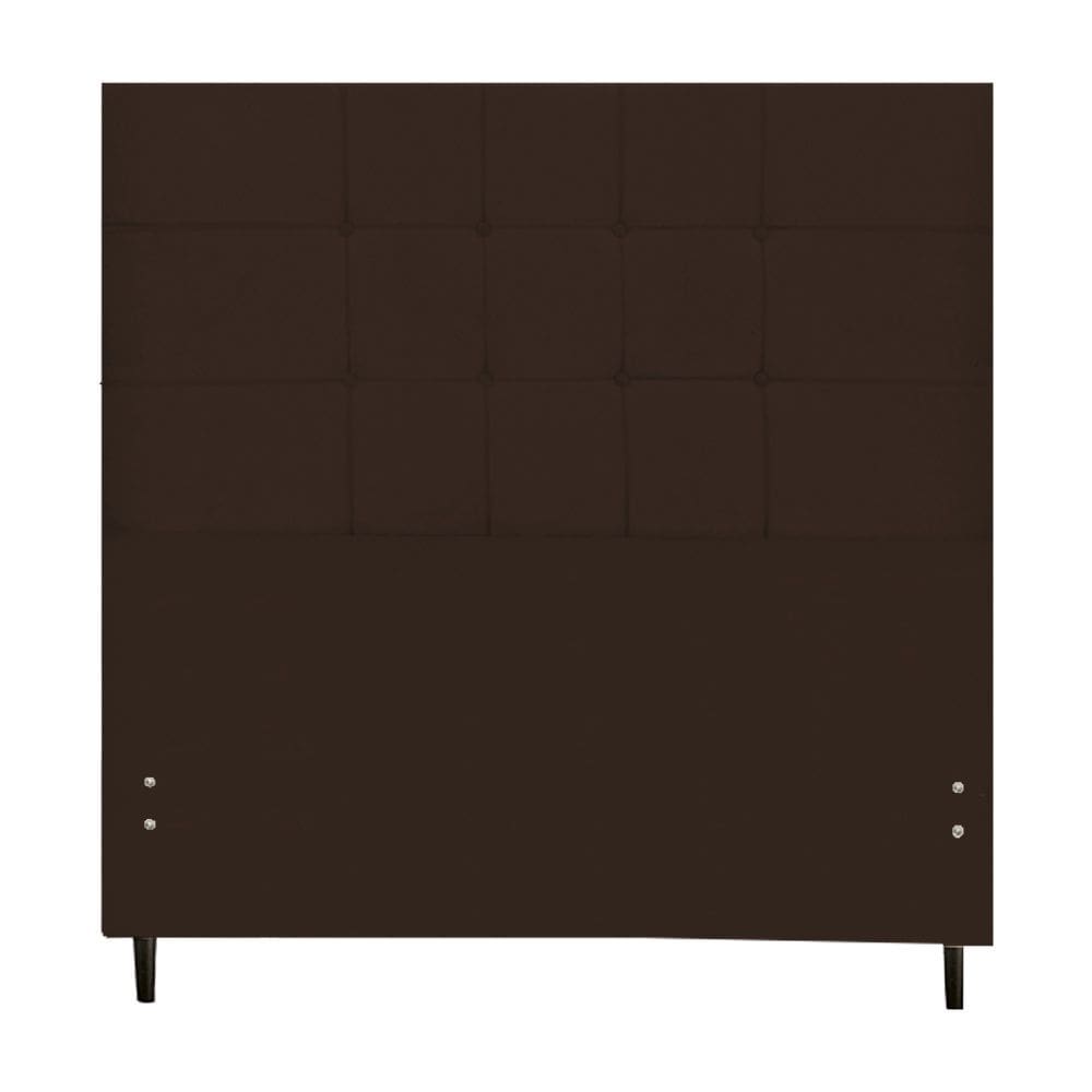 Cabeceira Barcelona Estofada Com Botão de Tecido para Cama Box Casal King Size 195Cm Marrom
