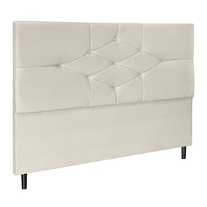Cabeceira Camboriu Bege Estofada para Cama Box Casal Queen Size 164Cm Quarto Luxo