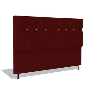 Cabeceira Estofada Box Casal Queen Size Encosto Para Cama Opala 164x126 CM Marsala