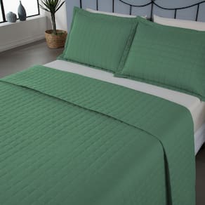 Kit Cobre Leito Copacabana Queen 3 peças 300 Fios Verde