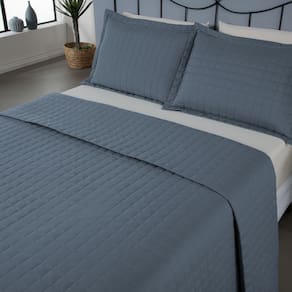 Kit Cobre Leito Copacabana Queen 3 peças 300 Fios Azul