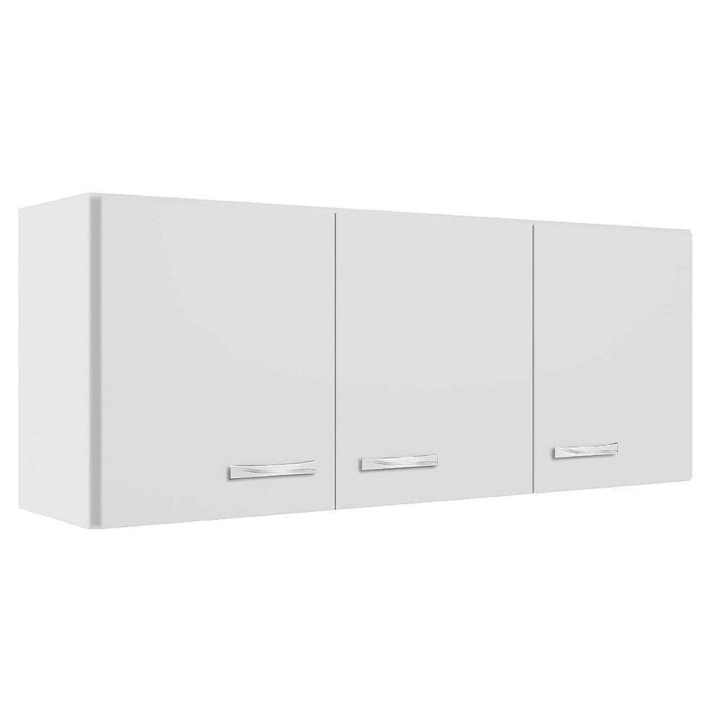Armário Aéreo Triplo 120cm 3 Portas Branco - Evidencia