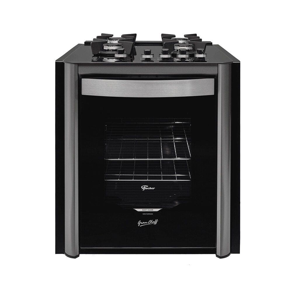 Fogão de Embutir 4 Bocas Fischer Gran Cheff com Grill e Mesa de Vidro