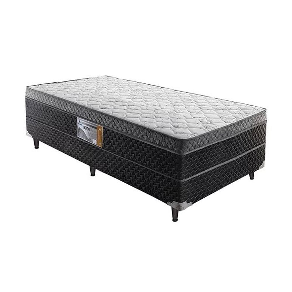 Cama Box Solteiro D33 Ortopédico Rondoconfort Cinza - Rondomóveis
