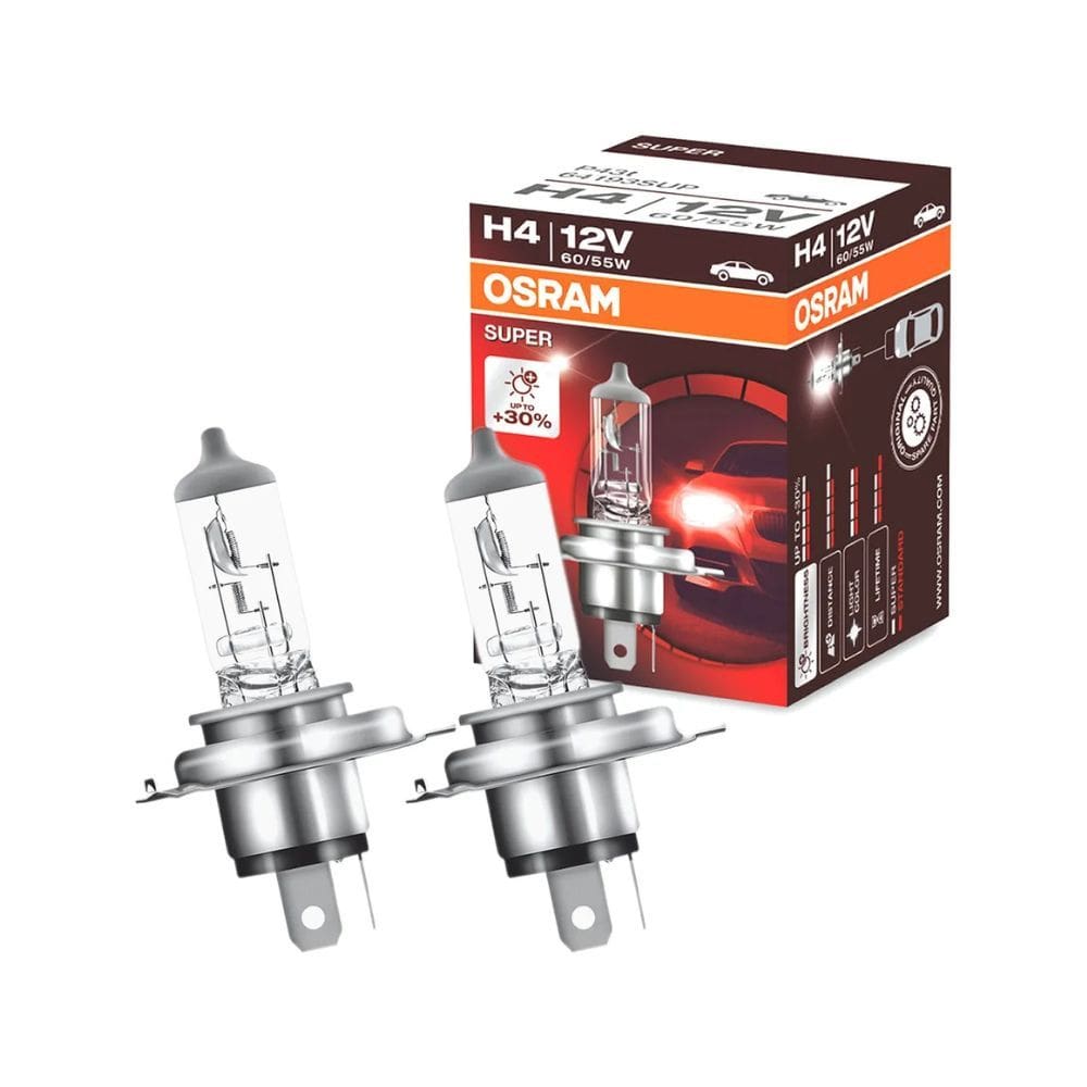 Par Lâmpada Farol Osram H4 Super +30% Luz 60/55w 12v