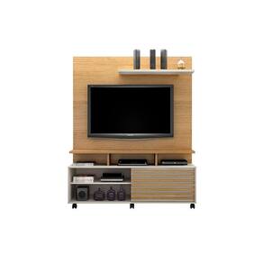 Estante Home Theater para TV até 60 Polegadas 1 Porta Star Cinamomo/Off White - Valdemóveis