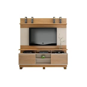 Estante Home Theater para TV até 60 Polegadas 2 Portas Texas Cinamomo/Off White - Valdemóveis