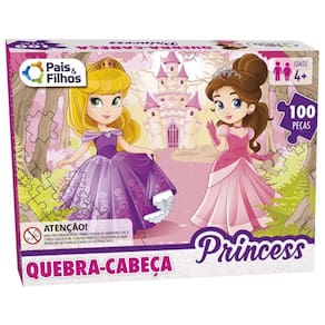 Quebra Cabeça PRINCESS 100 PC - Quebra-Cabeça Princesa Pais e Filhos - PANAMI