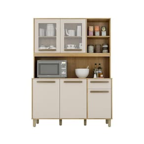 Armário de Cozinha Rubi 5 portas 1 gaveta Cinamomo/Off White - Valdemóveis