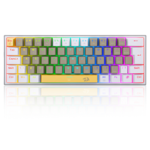 Teclado Mecanico Gamer Fizz Rgb Amarelo Cinza E Branco Switch Marrom