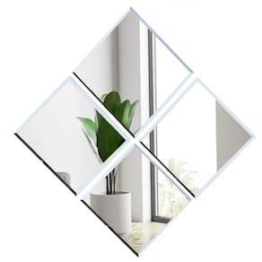 Kit 4 Espelho 20cmX20cm Decorativo Bisotê de Parede Lapidado