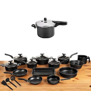 Jogo Conjunto Panelas 17 Peça Antiaderente Panela Pressão 4,5l
