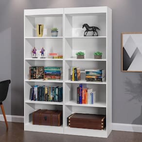 Estante Livreiro Multiuso 8 Prateleiras 1,71m Office Branco J&a Branco Nature