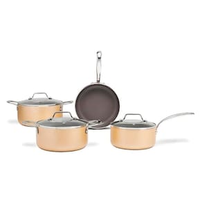 Jogo de Panelas Coast Champanhe Indução e Antiaderente 4 Pçs - Brinox 4817/100
