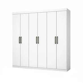 Guarda Roupa Recife 6 Portas 2 Gavetas Sem Espelho Branco - Carioca Móveis