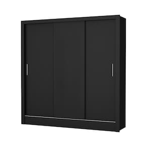Guarda Roupa Santiago 3 Portas 3 Gavetas Preto - Carioca Móveis