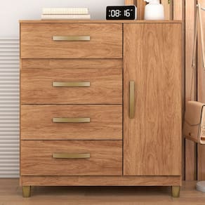 Cômoda Leme 1 Porta 4 Gavetas Marrom - Fellicci