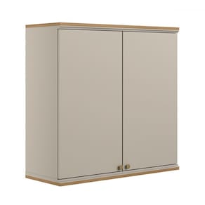 Armário Aéreo Cozinha 80 Cm Requin 2 Portas 100% Mdf Jequitibá/Off White Fosco - Pnr Móveis