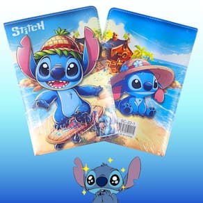 Planner Squishy Personagem Disney Stitch Capa Almofadada Folhas Decoradas | Infantil | Lembrancinha | Fofo | Squishy