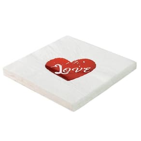 Guardanapo Folha Dupla 32x32cm Coração Love - 20 Un